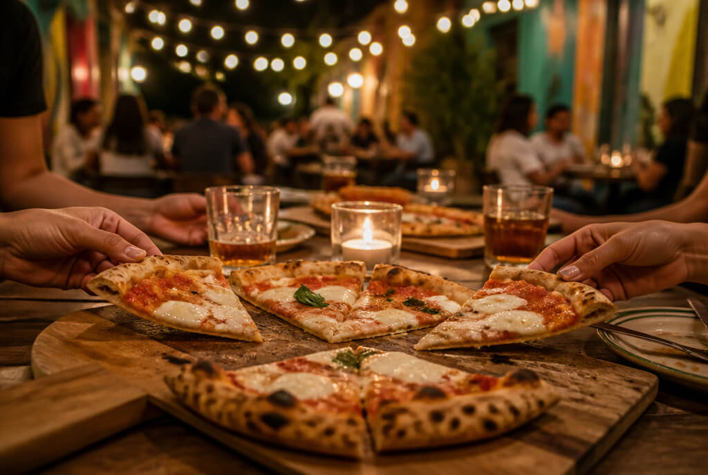 Spanglish Pizza Crawl — Laureles event poster