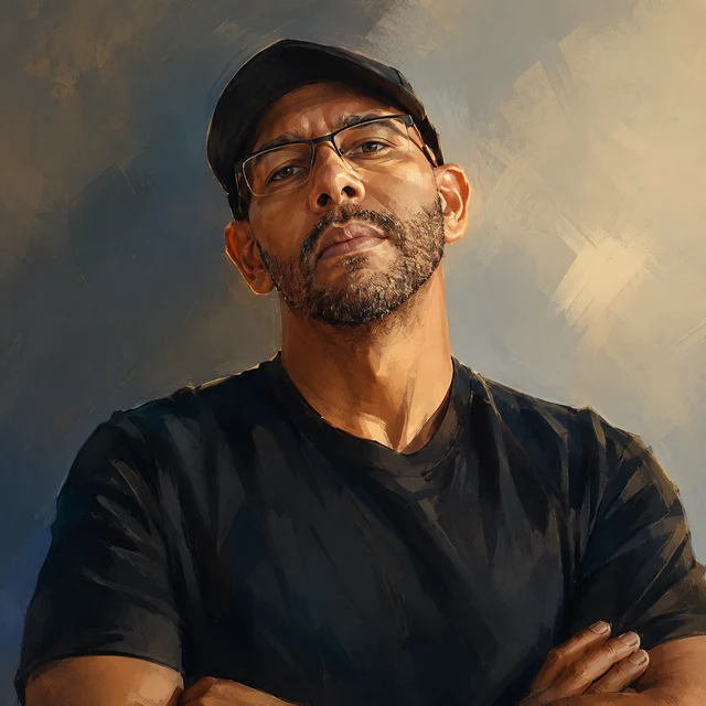 Illustrated portrait of Carlos Arias