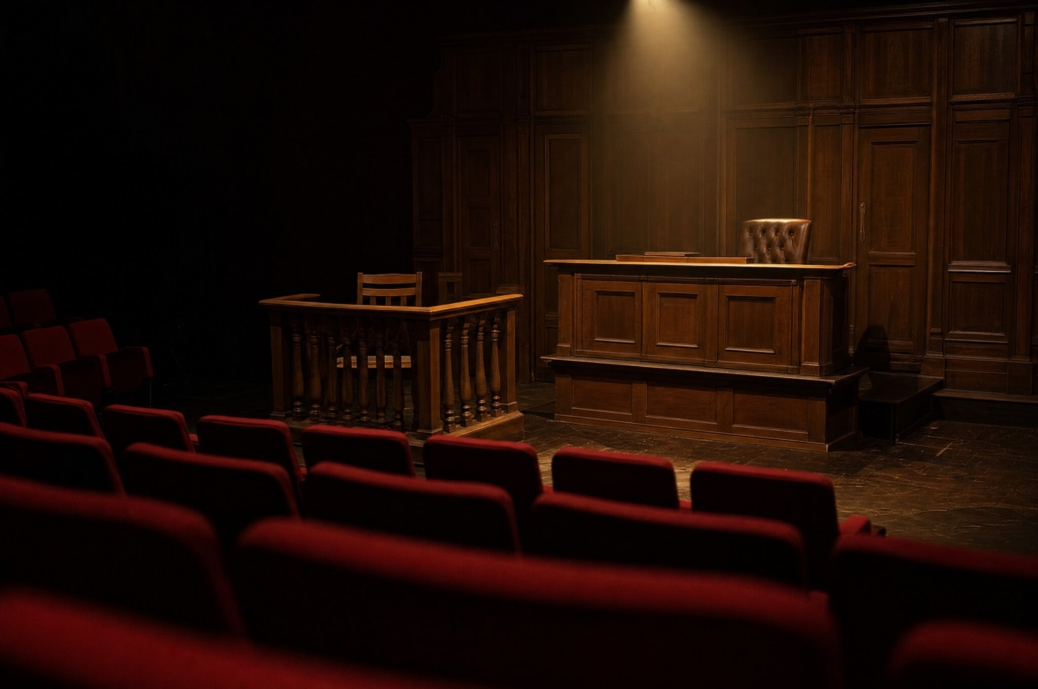 The Jury Experience — Immersive Courtroom Trial event poster